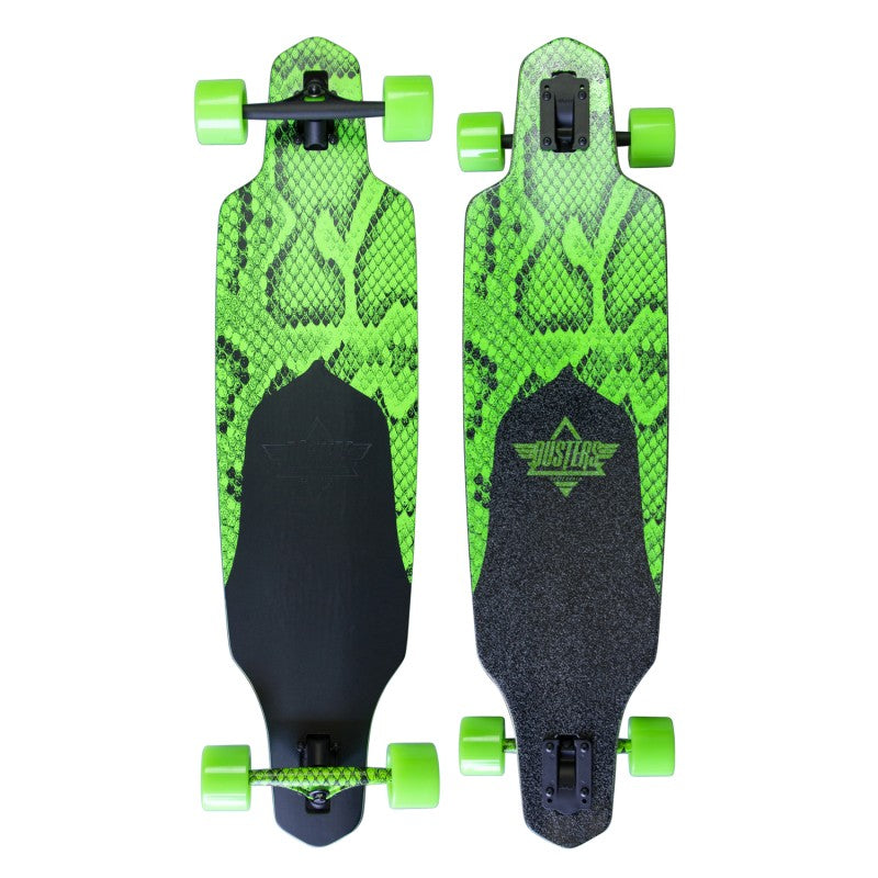Dusters Channel Snakeskin Complete Longboard - 38″ Neon Green - Bow Shock Marketplace