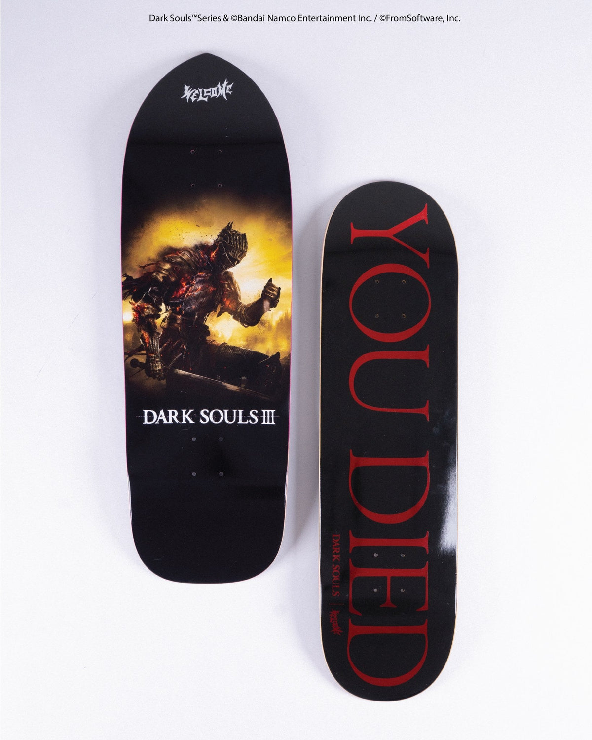 Welcome X Dark Souls You Died 8.5" Popsicle Skateboard Deck