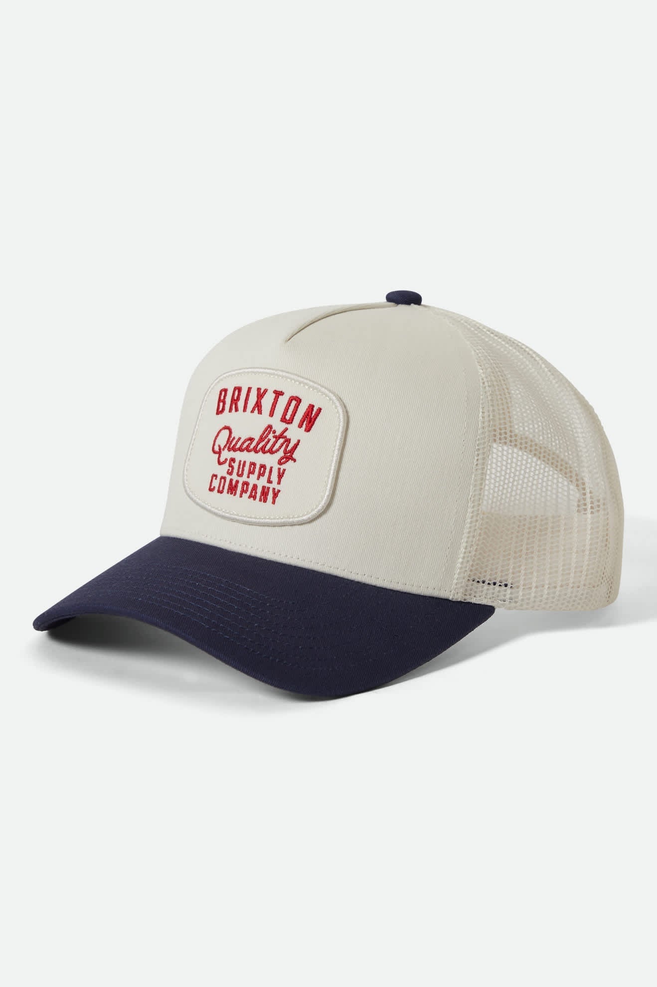 Brixton Hubal C NP MP Off White Midnight Blue Trucker Snapback Hat