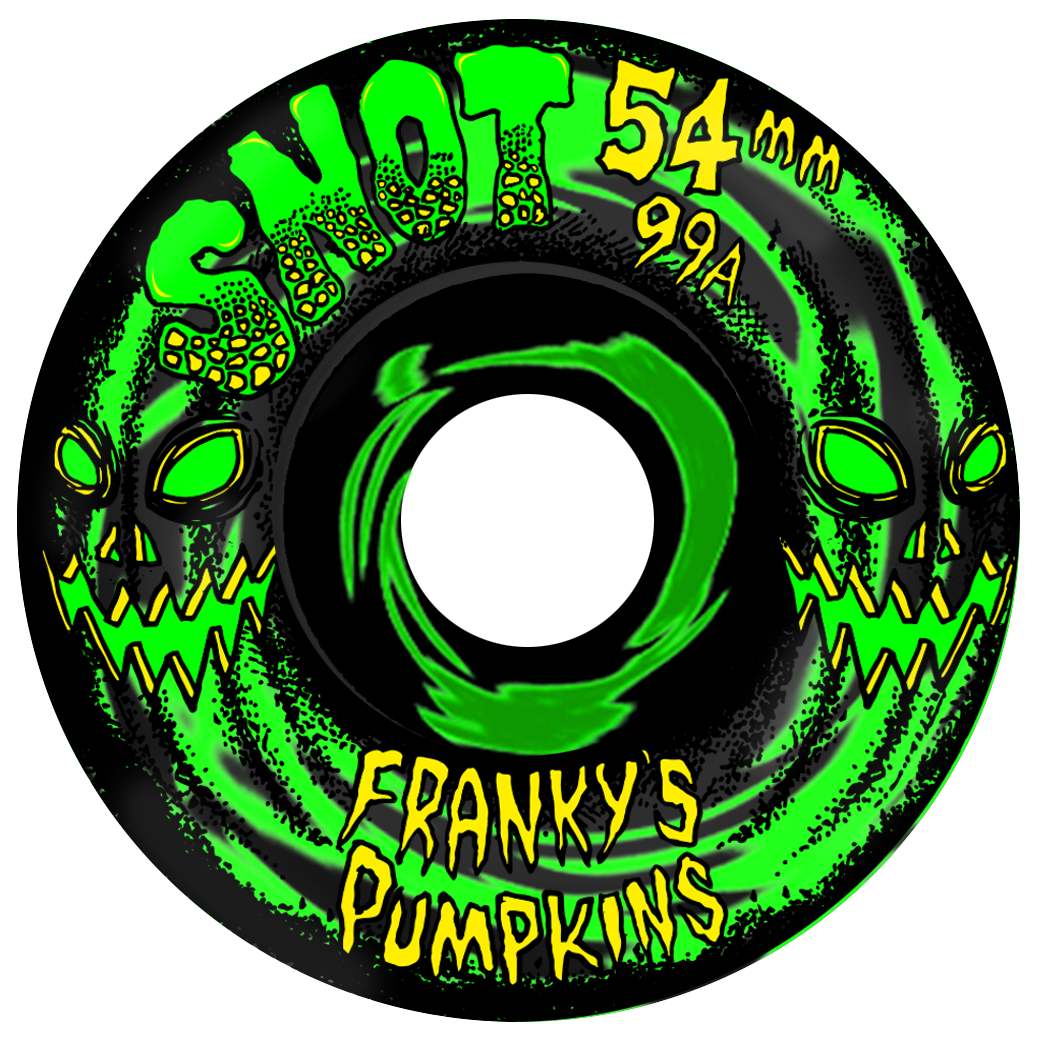 Snot Franky's "Pumpkins" Green 54mm 99A Skateboard Wheels