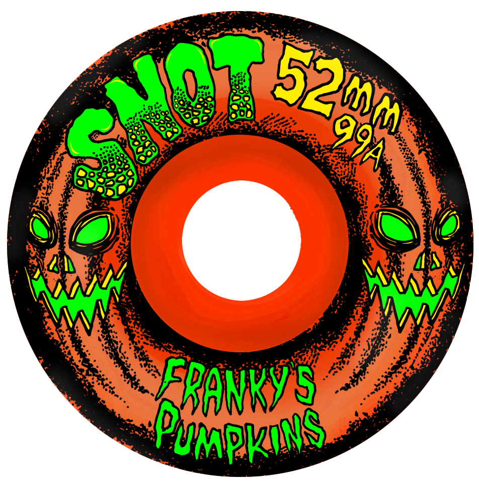 Snot Franky's "Pumpkins" Orange 52mm 99A Skateboard Wheels