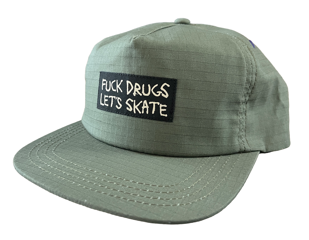 Heroin "F*ck Drugs" Olive Snapback Hat