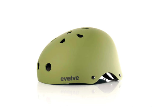 Evolve Skate Helmet - Olive Green - Bow Shock Marketplace