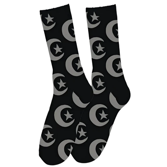 Foundation Star & Moon Repeat Black Socks