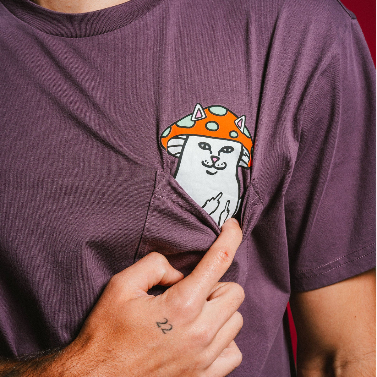 Lord Shroomy Pocket Tee (Dusty Plum)