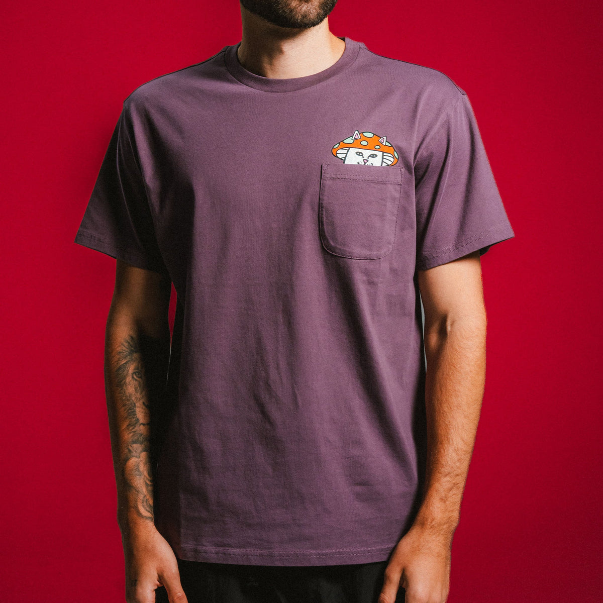 Lord Shroomy Pocket Tee (Dusty Plum)