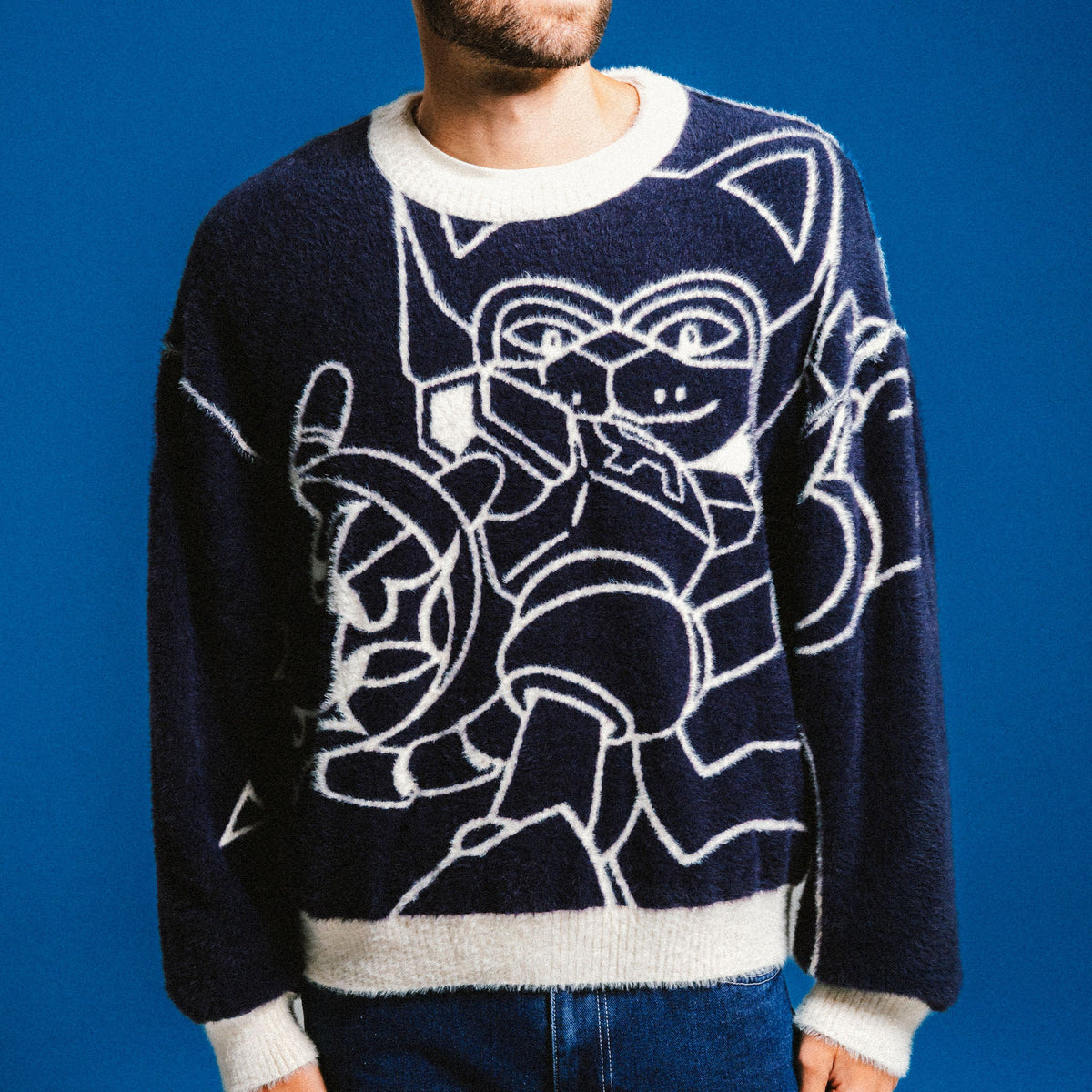 Rokkunerm Reversible Mohair Sweater (Bone)