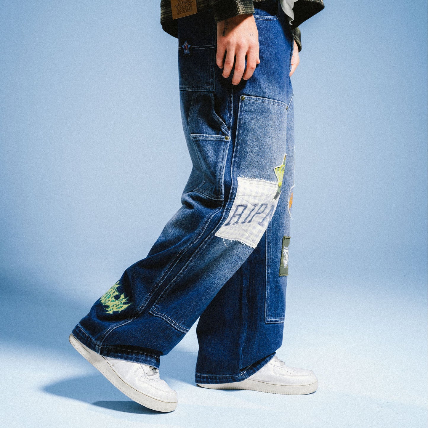 Skyline Wide Fit Carpenter Pant (Light Wash Denim)