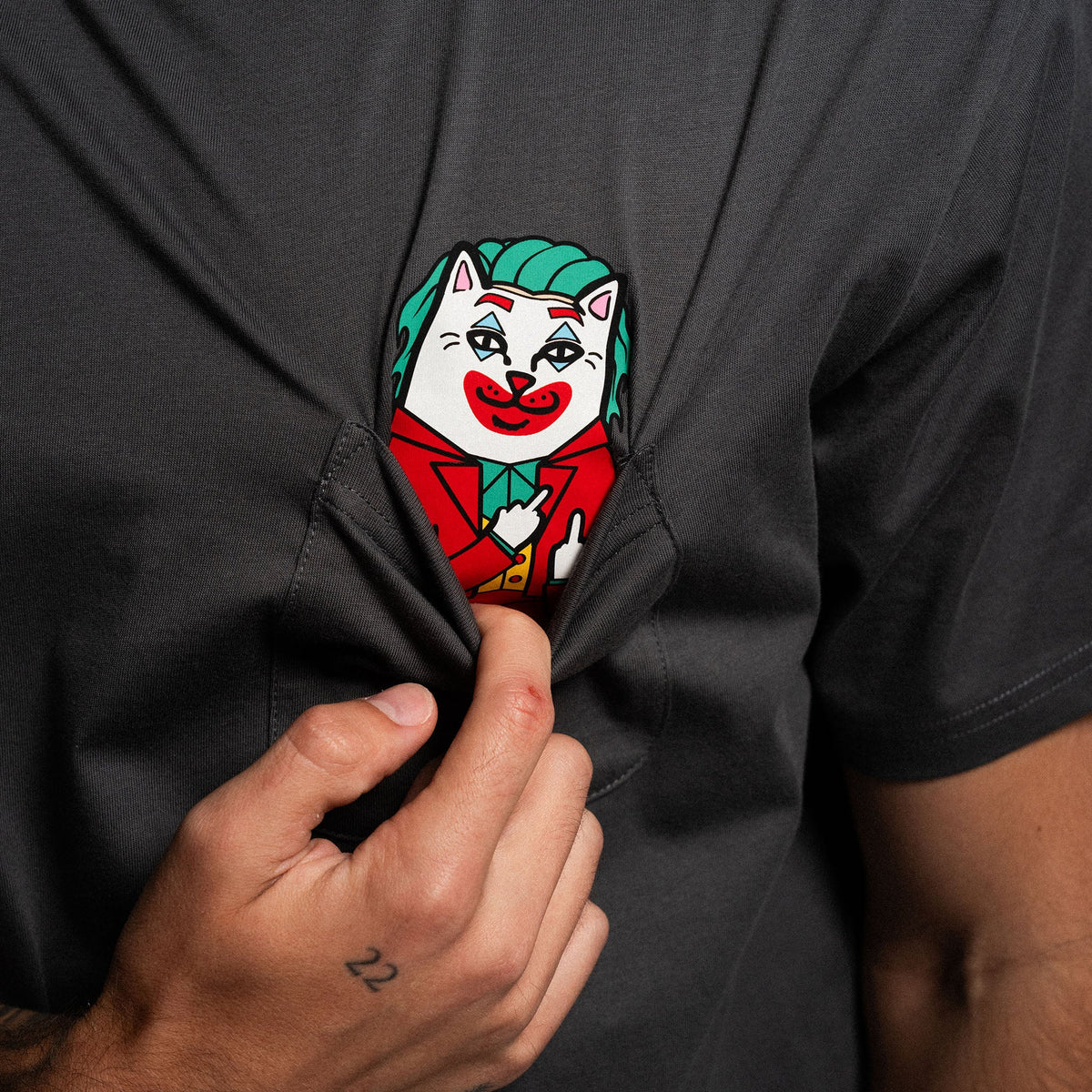 Twisted Nermal Pocket Tee (Charcoal)
