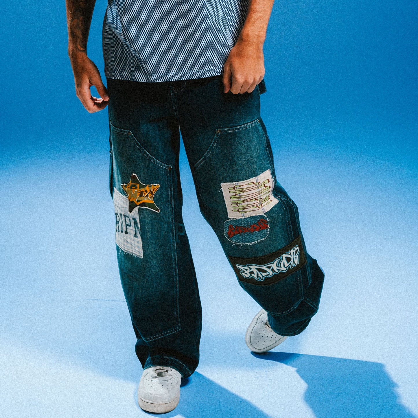 Skyline Wide Fit Carpenter Pant (Light Wash Denim)