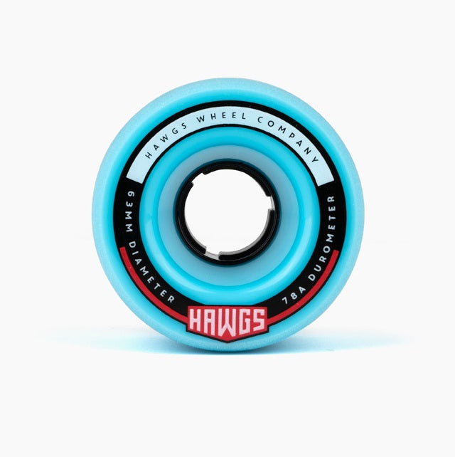 Hawgs Fatty Wheels 63mm 78a - Blue (Set of 4) - Bow Shock Marketplace