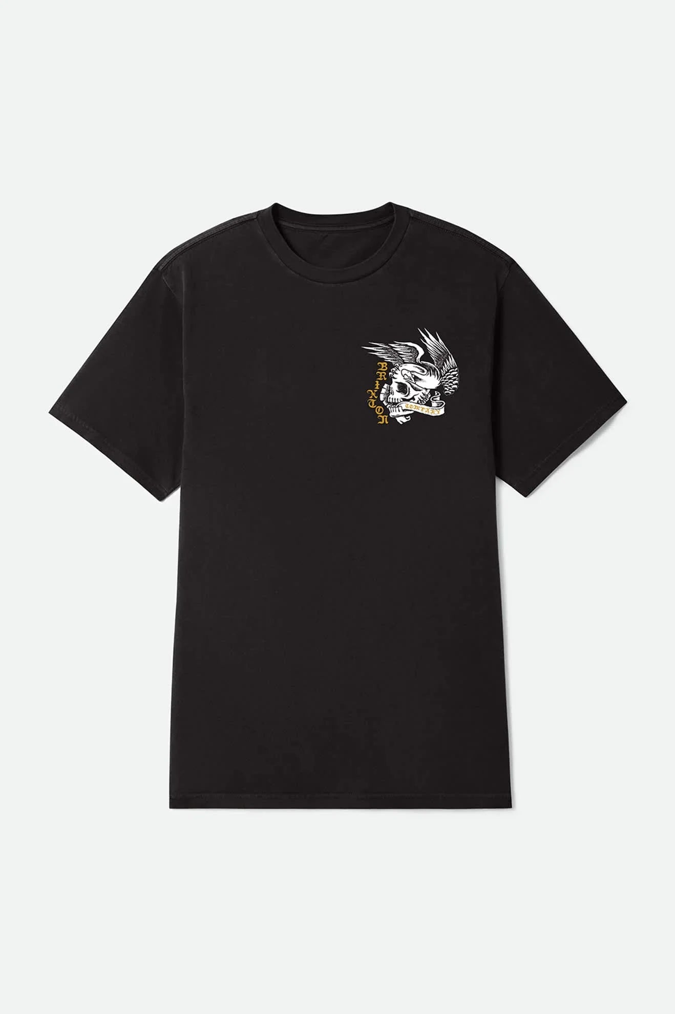 Brixton Wolcott Black Worn Wash S/s Standard Tee Shirt