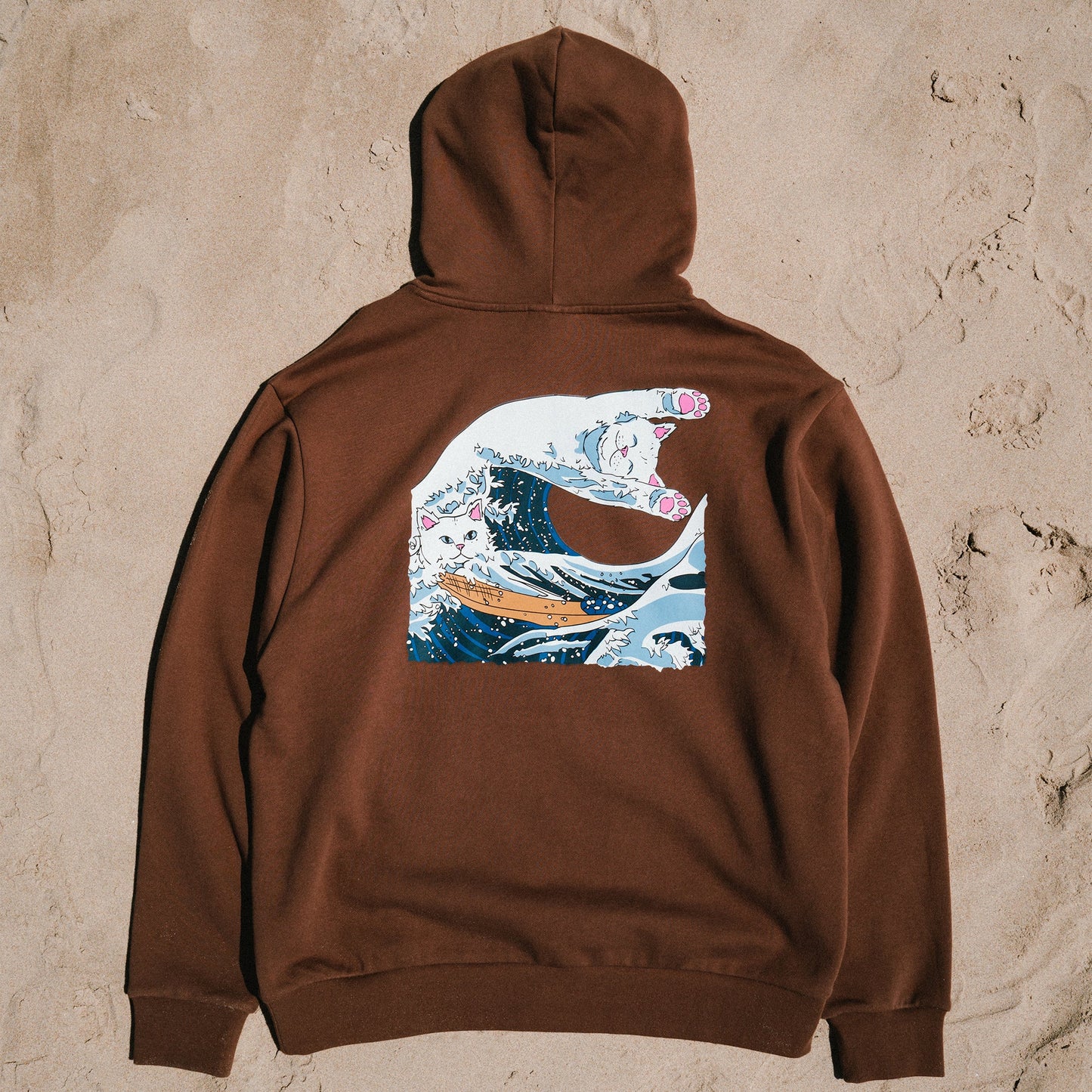 Great Wave Of Nerm Hoodie (Brown)