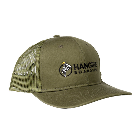 Hang Time Snapback Trucker Cap - Olive Green