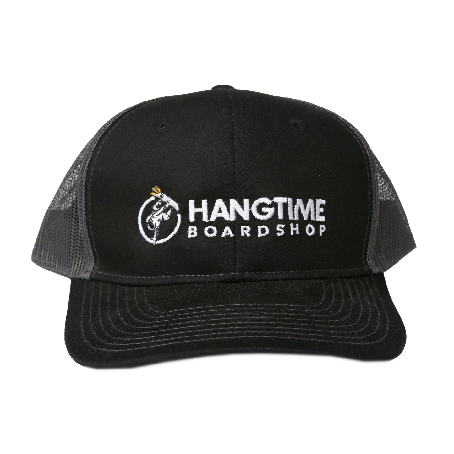 Hang Time Snapback Trucker Cap - Black