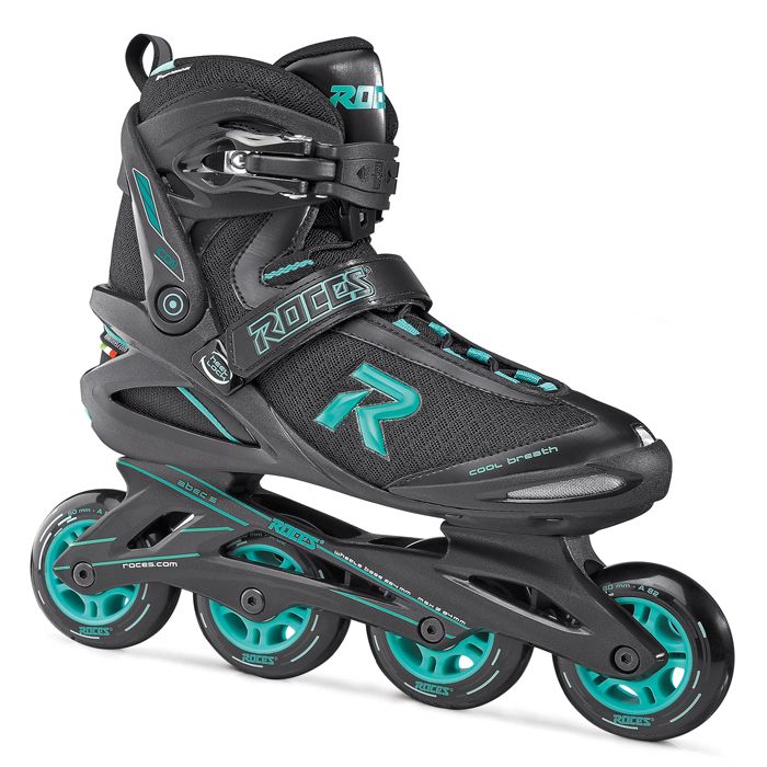 Roces Icon W Inline Skates Complete - Black/Aqua - Bow Shock Marketplace