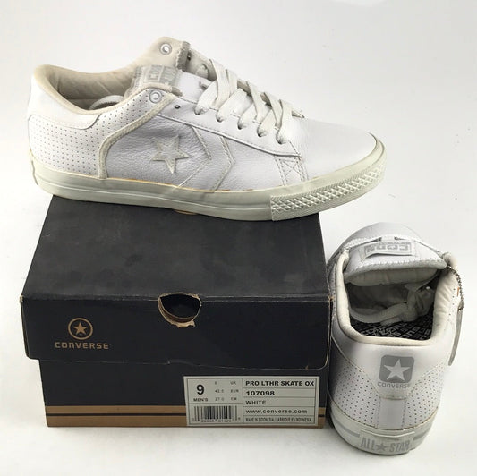 Converse Pro LTHR Skate Ox White 107098 US Mens Size 9