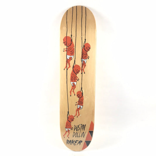 Baker Dustin Dollin Neckface Art Woodgrain 7.75'' Skateboard Deck