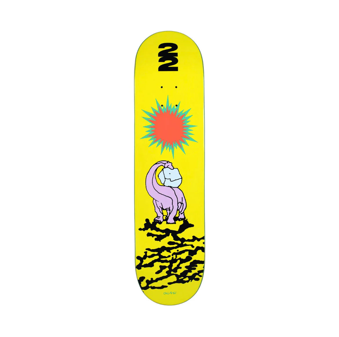 Quasi Dino Skateboard Deck - 8.0″ Yellow - Bow Shock Marketplace