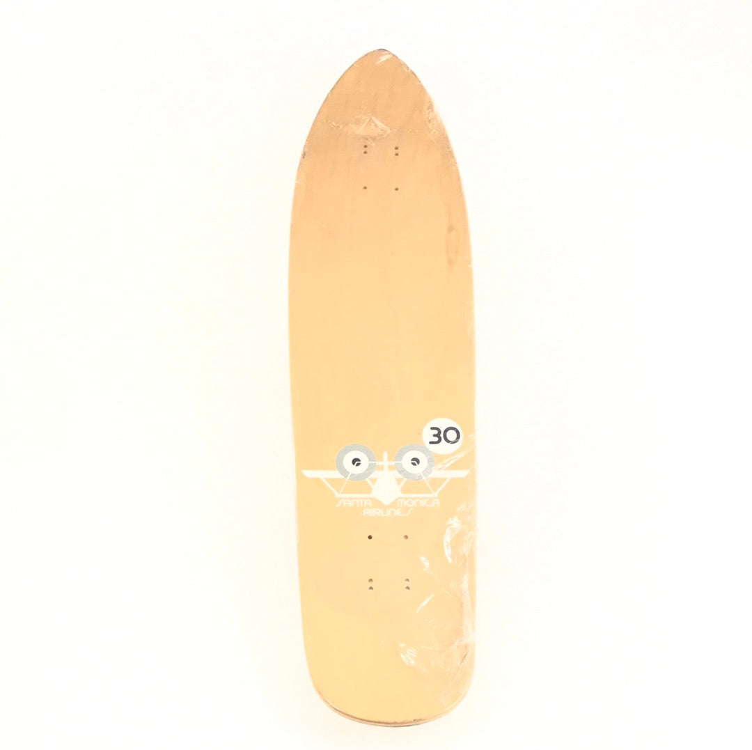 Santa Monica Airlines Team Cross 30 Wood Grain 9.0 Skateboard deck