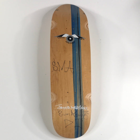 Santa Monica Airlines Jesse Martinez Signed Blue/Wood Grain Skateboard Deck