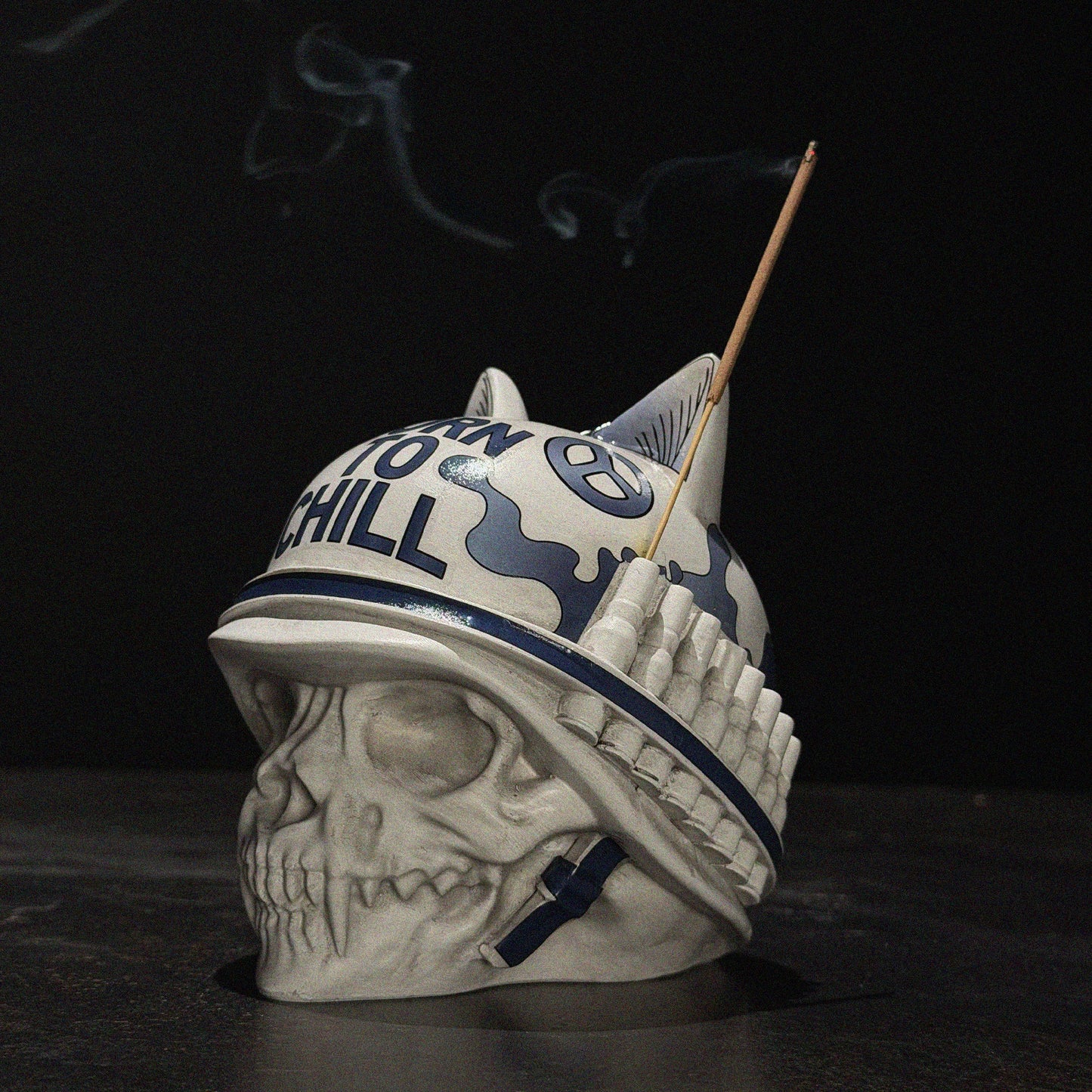 Born To Chill Ceramic Incense Holder (Indigo)