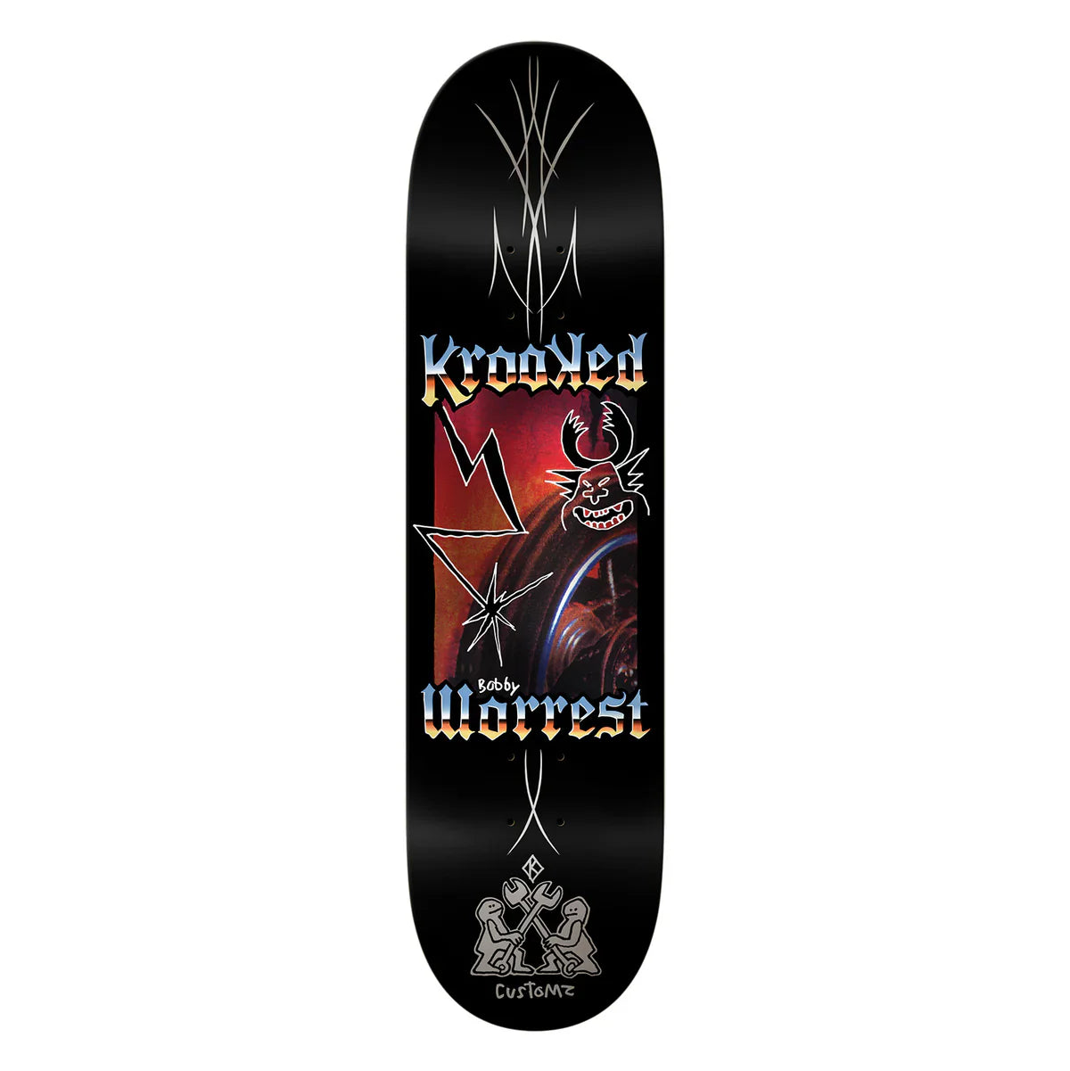 Krooked Bobby Worrest Chrome Zone 8.3" Twin Tail Slick Skateboard Deck