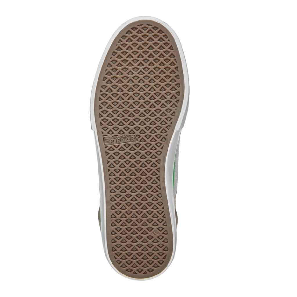 Emerica Shoes The Low Vulc - Tan/Green - Bow Shock Marketplace