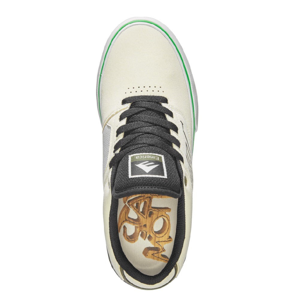 Emerica Shoes The Low Vulc - Tan/Green - Bow Shock Marketplace