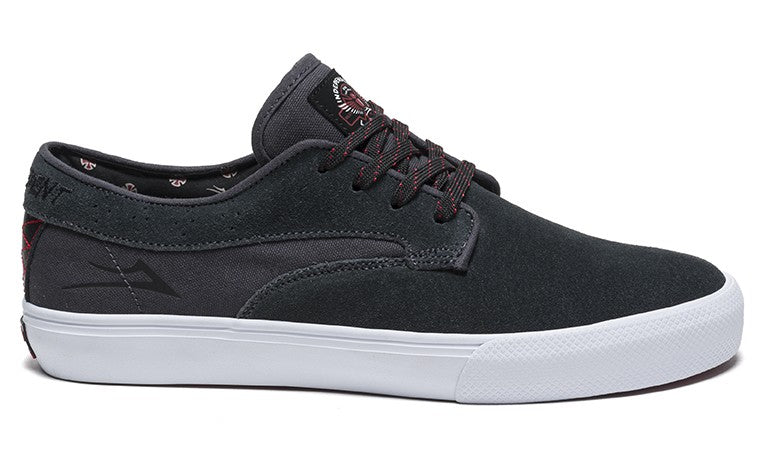 Lakai Shoes Riley Hawk x Indy Collab - Charcoal Suede - Bow Shock Marketplace