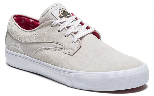 Lakai Shoes Riley Hawk x Indy Collab - White Suede - Bow Shock Marketplace