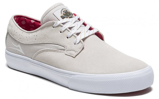 Lakai Shoes Riley Hawk x Indy Collab - White Suede - Bow Shock Marketplace