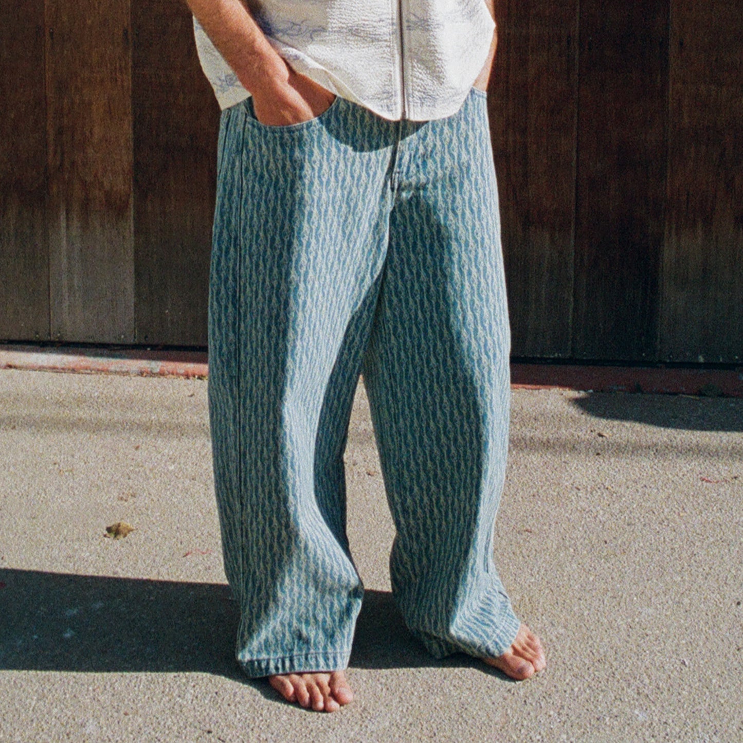 Western Roads Wide Fit Pants (Meidum Wash)