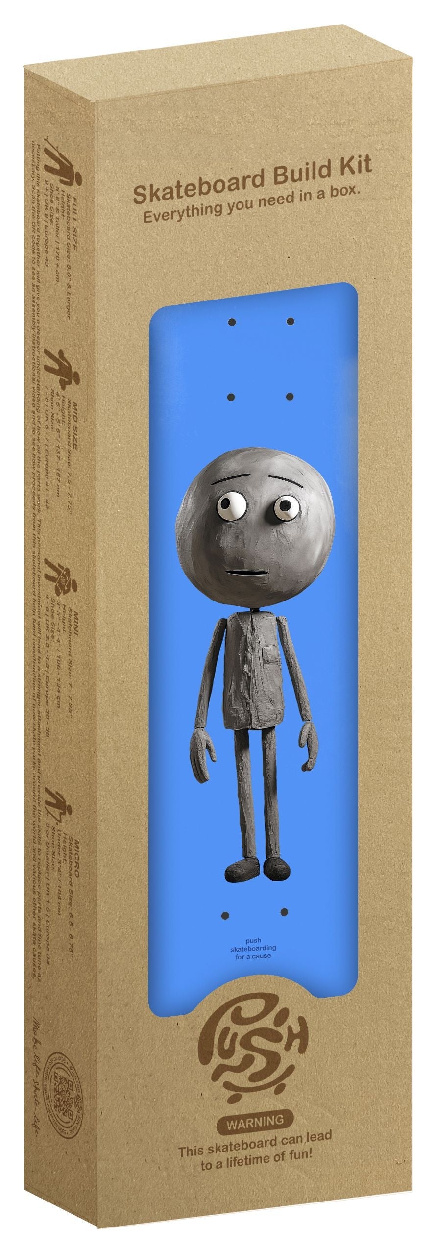 PUSH "CONCRETE GUY" 7.75" IN-COMPLETE SKATEBOARD