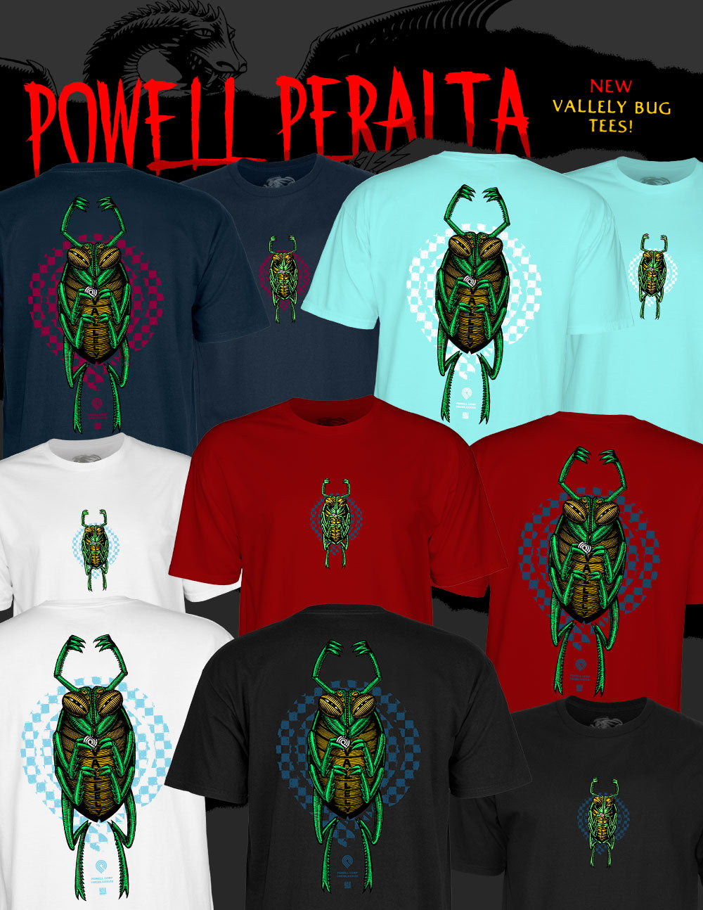 POWELL PERALTA MIKE VALLELY "BUG" T-SHIRT - Bow Shock Marketplace