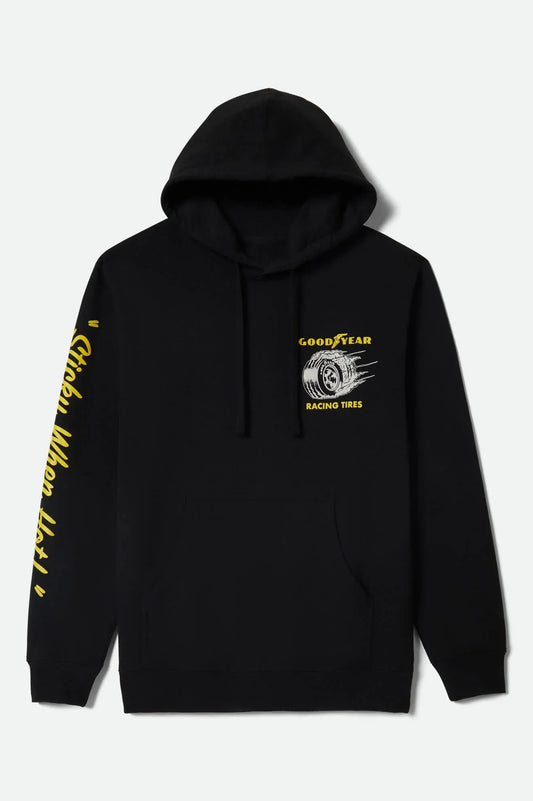 Brixton Goodyear Cheater Slick Black Hooded Sweatshirt