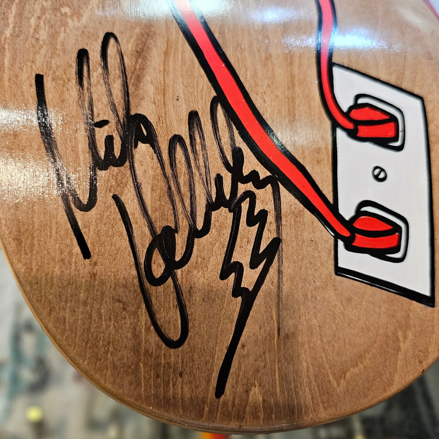 New Deal Mike Vallely Alien Brown [Autographed] Skateboard Deck