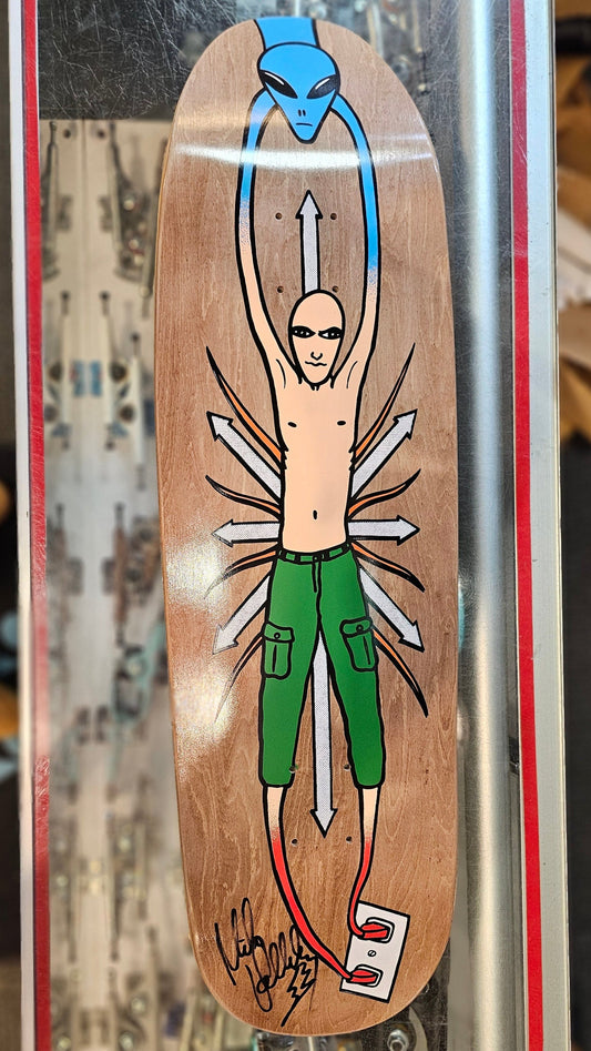 New Deal Mike Vallely Alien Brown [Autographed] Skateboard Deck