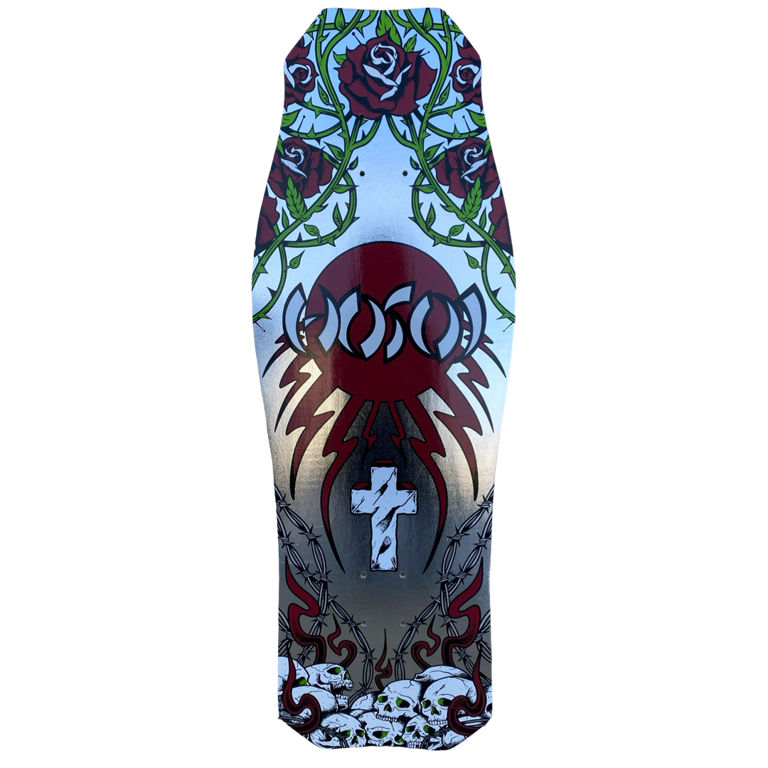 Hosoi Skulls & Roses OG Hammerhead LTD Silver Foil 10.5" Skateboard Deck