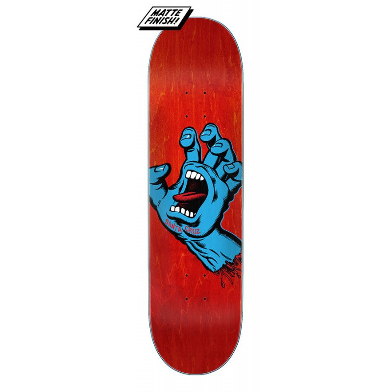 Santa Cruz Screaming Hand Skateboard Deck - 8.0" Red - Bow Shock Marketplace
