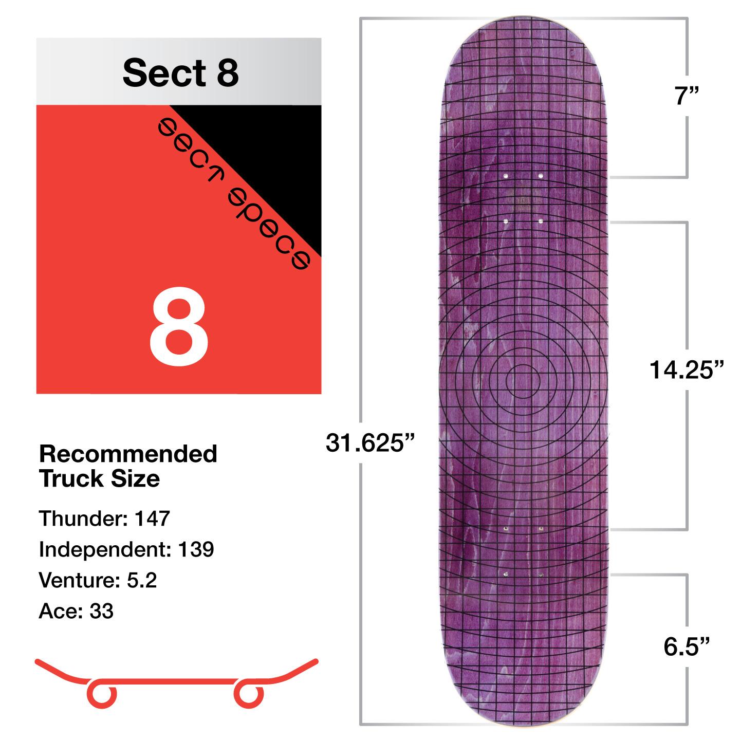 HABITAT "COAT OF ARMS PURPLE" 8" SKATEBOARD DECK - Bow Shock Marketplace
