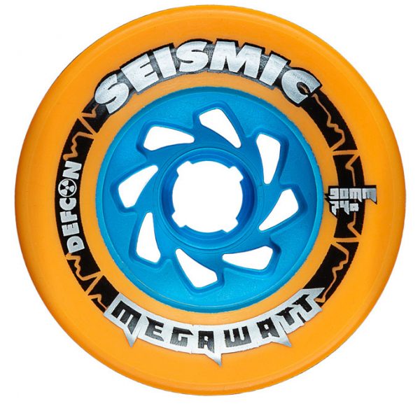 Seismic Megawatt Defcon Wheels 90x58mm 74a - Mango (Set of 4) - Bow Shock Marketplace