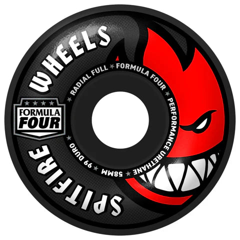 Spitfire F4 99a 58mm Radial Full Black Skateboard Wheels