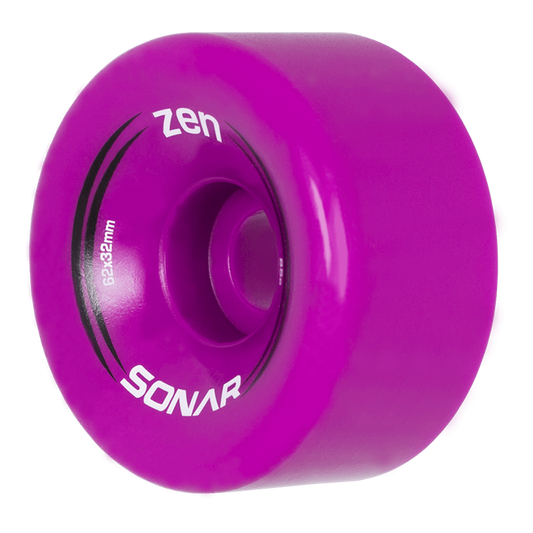 Riedell Sonar Zen 85a 62mm (Set of 4) Purple Roller Skate Wheels