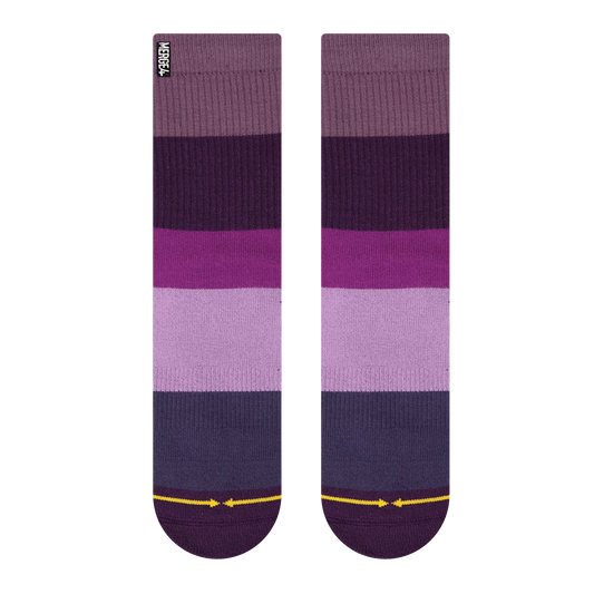Purple Stripe Bamboo Crew Socks by Spidey