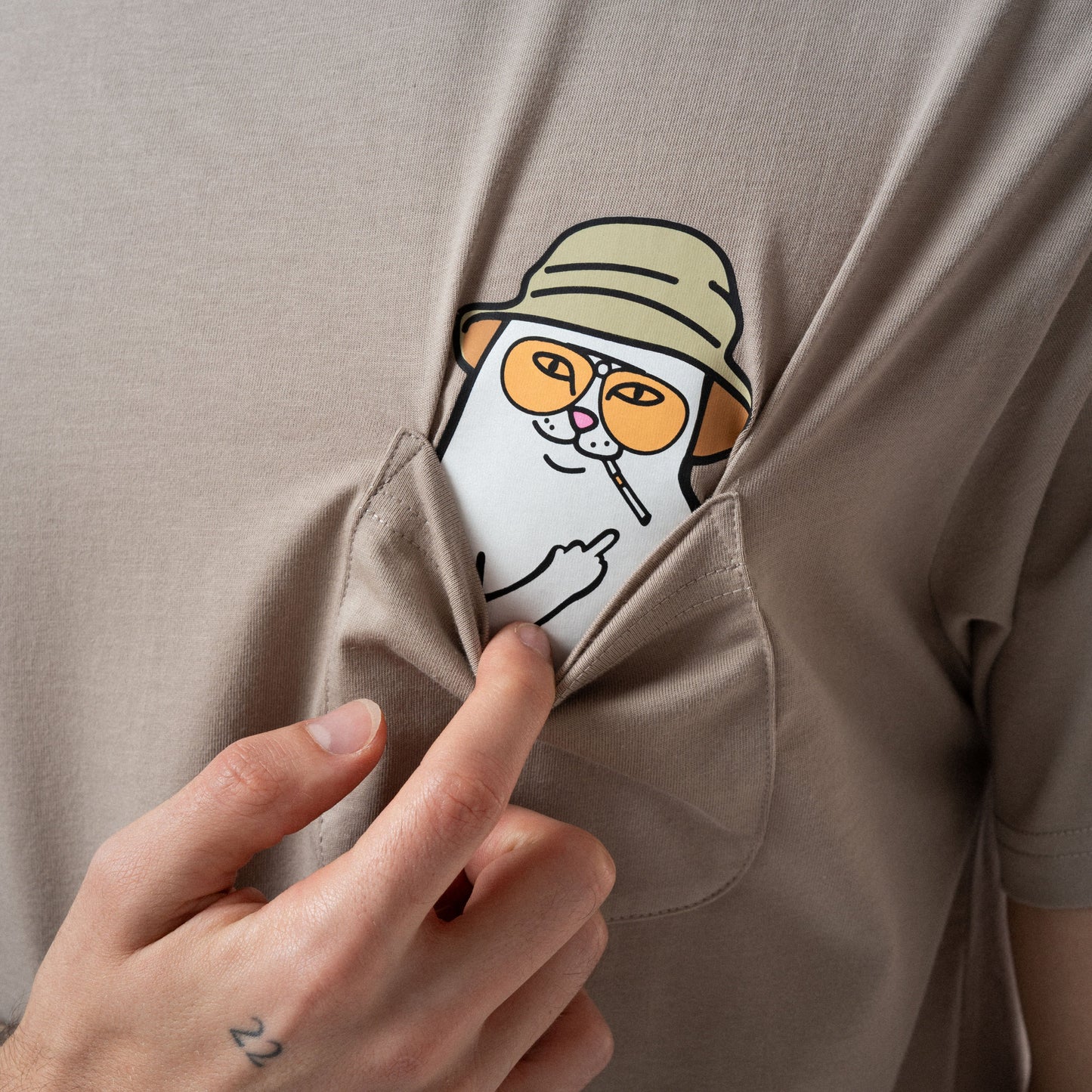 Nermal S Thompson Pocket Tee (Tan)