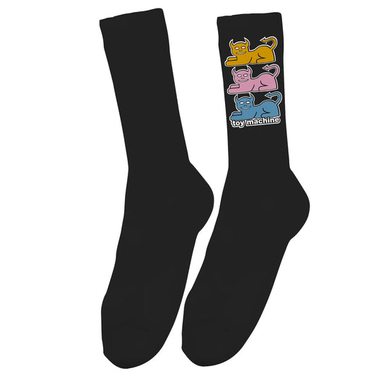 Toy Machine Triple Cat Black Socks