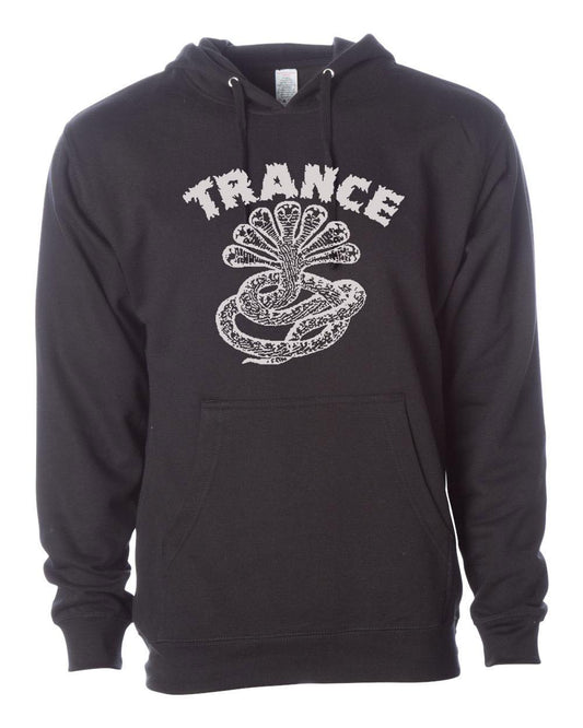 Trance Syndicate Silver Ink Large Front Logo Pull-Over Hooded Sweatshirt - Bow Shock Marketplace