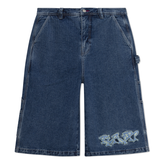Ace Ultra Wide Leg Shorts (Medium Wash)