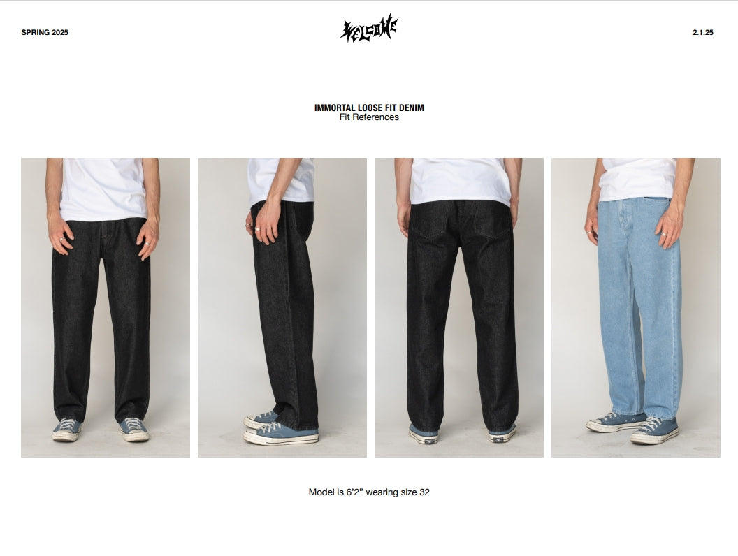 Welcome Immortal Washed Blue Denim Pants - Bow Shock Marketplace